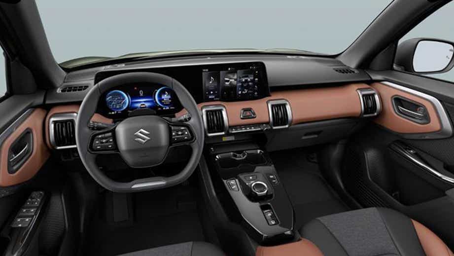 Interior dashboard view of a Maruti Suzuki e Vitara
