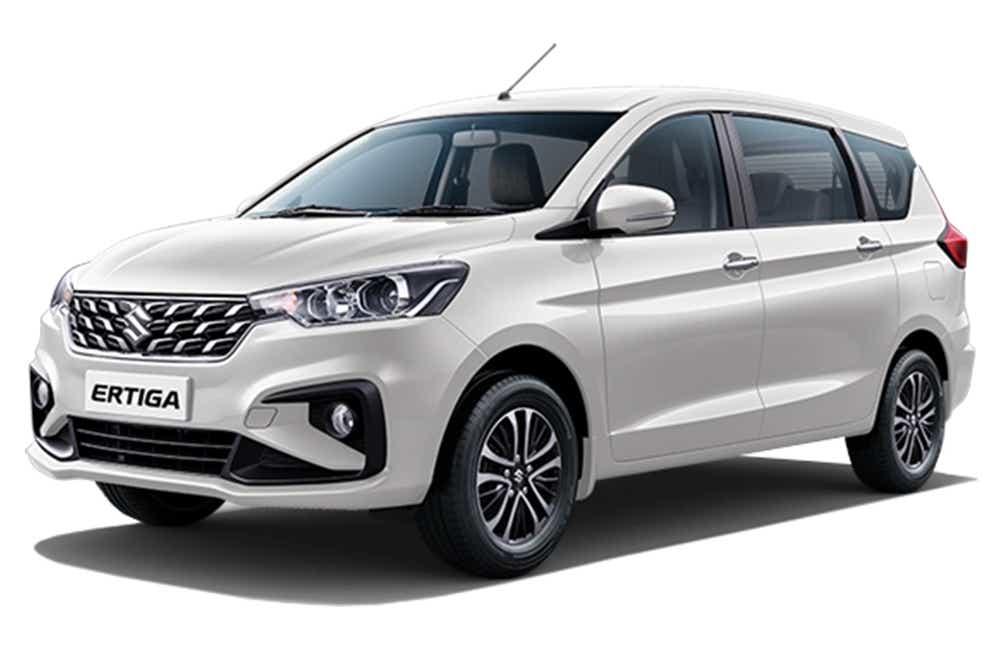 front three-quarter of a Maruti Suzuki Ertiga