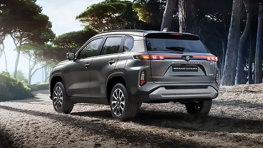 rear three-quarter of a Maruti Suzuki Grand Vitara