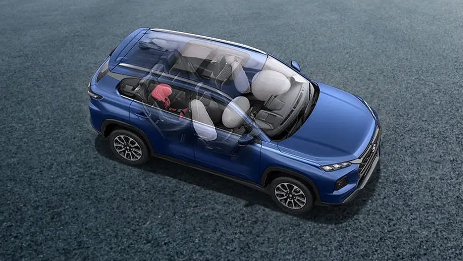top-down view of a Maruti Suzuki Grand Vitara showing airbags