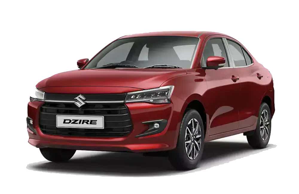 front three-quarter view of a Maruti Suzuki Dzire