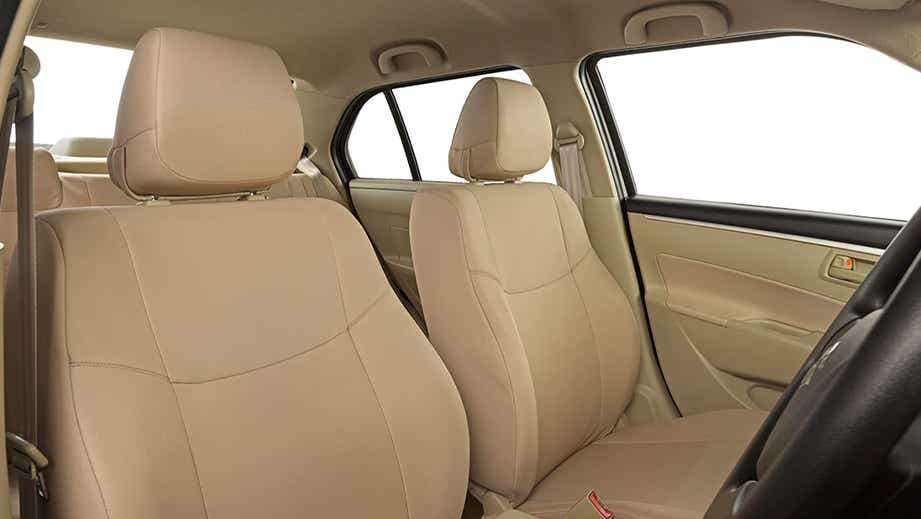 front seat and dashboard view of a Maruti Suzuki Dzire Tour