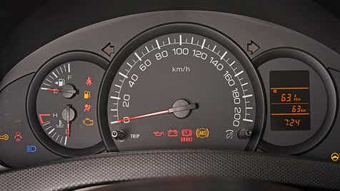 instrument cluster of a Maruti Suzuki Dzire Tour