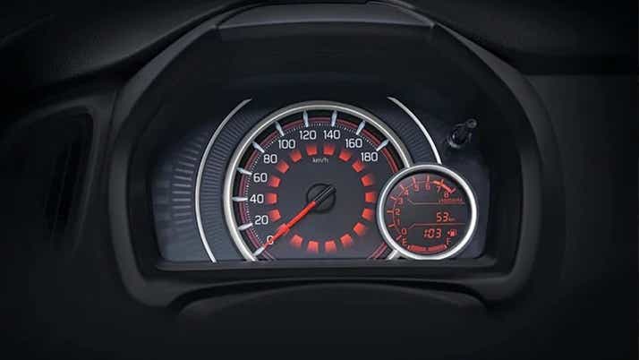 instrument cluster of a Maruti Suzuki Wagon R tour