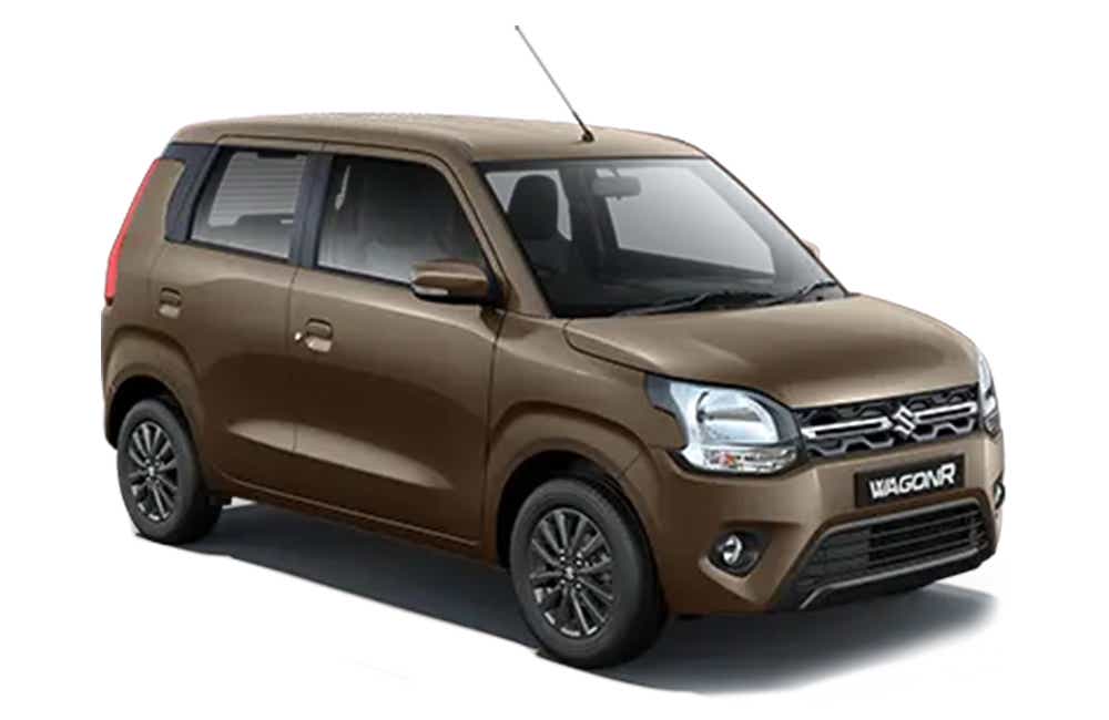 front three-quarter view of a NUTMEG BROWN Maruti Suzuki Wagon R