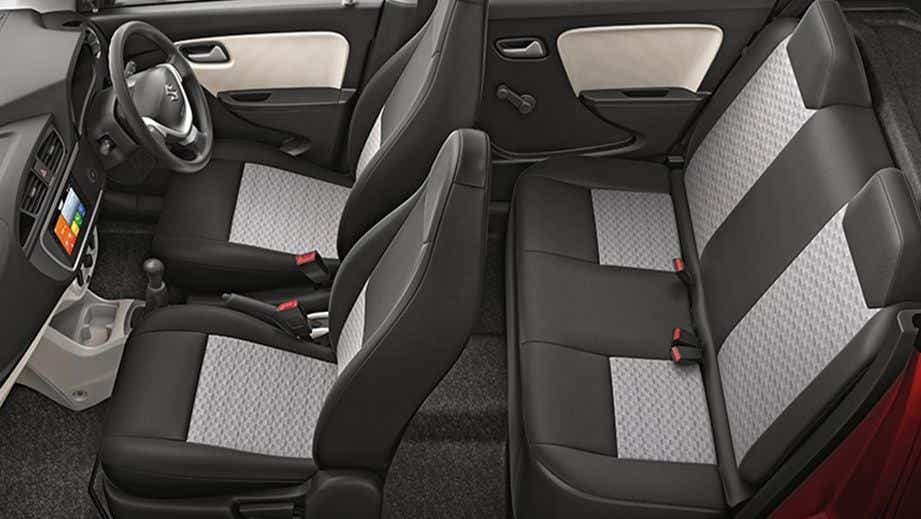 interior seats and dashboard of a Maruti Suzuki Alto