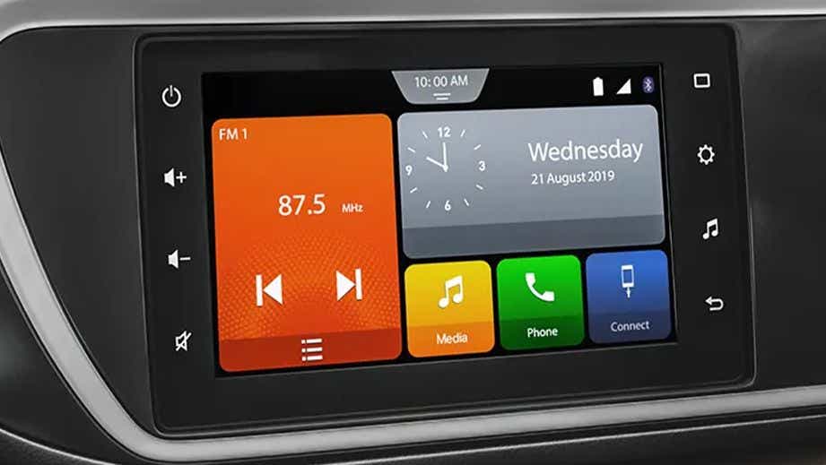 infotainment touchscreen of a Maruti Suzuki Alto