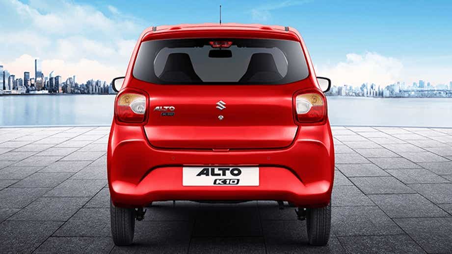 Rear view of a Maruti Suzuki Alto K10