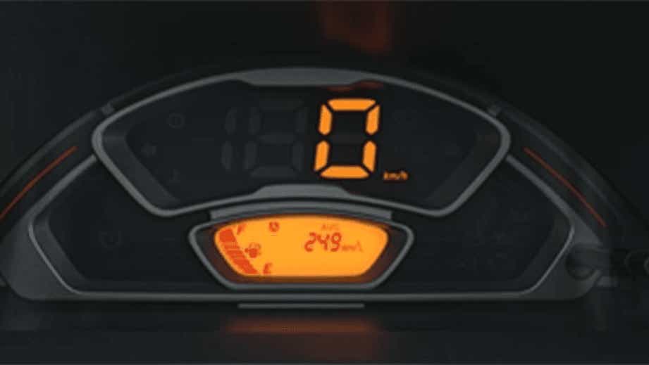 instrument cluster close-up of a Maruti Suzuki Alto K10
