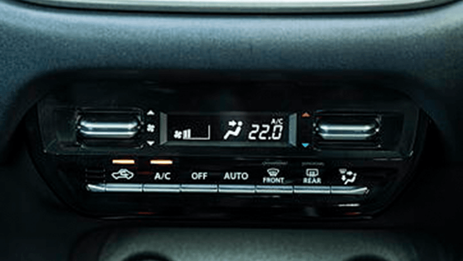 climate control panel of a Maruti Suzuki Baleno