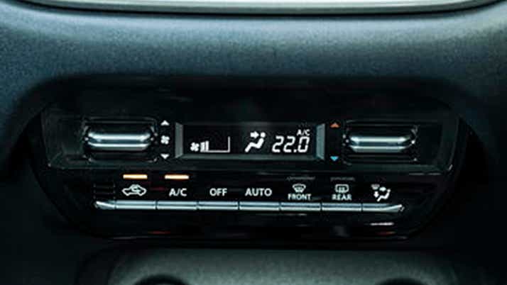 climate control panel of a Maruti Suzuki Baleno