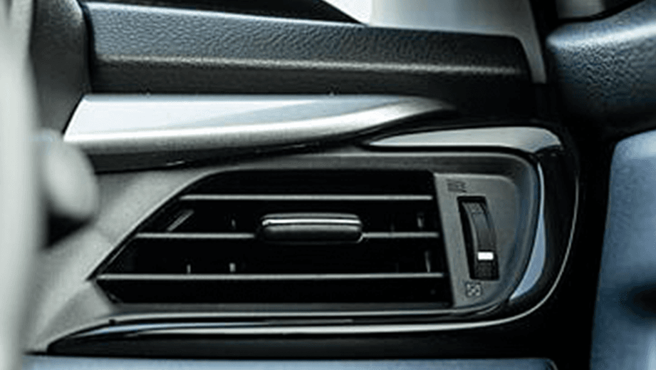 Close-up of an air conditioning vent in a Maruti Suzuki Baleno