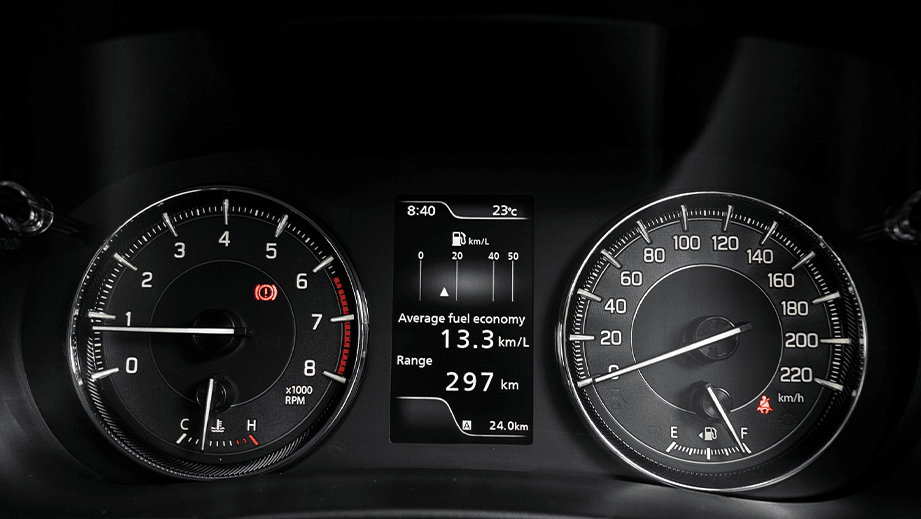 instrument cluster of a Maruti Suzuki Baleno