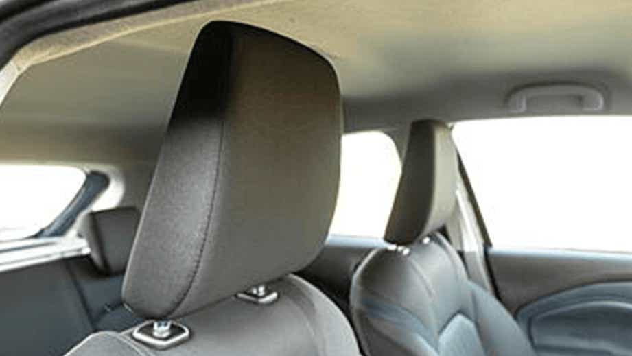front seat headrests and upper interior of a Maruti Suzuki Baleno