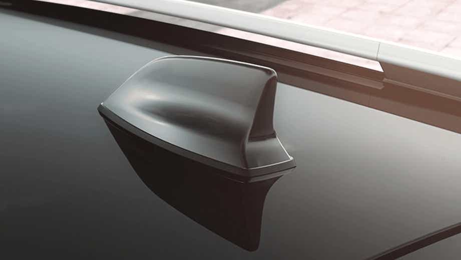 shark fin antenna close-up of a Maruti Suzuki Brezza