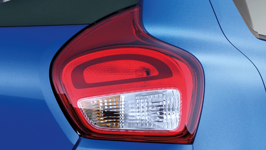 Close-up of tail light of a Speedy Blue Maruti Suzuki Celerio