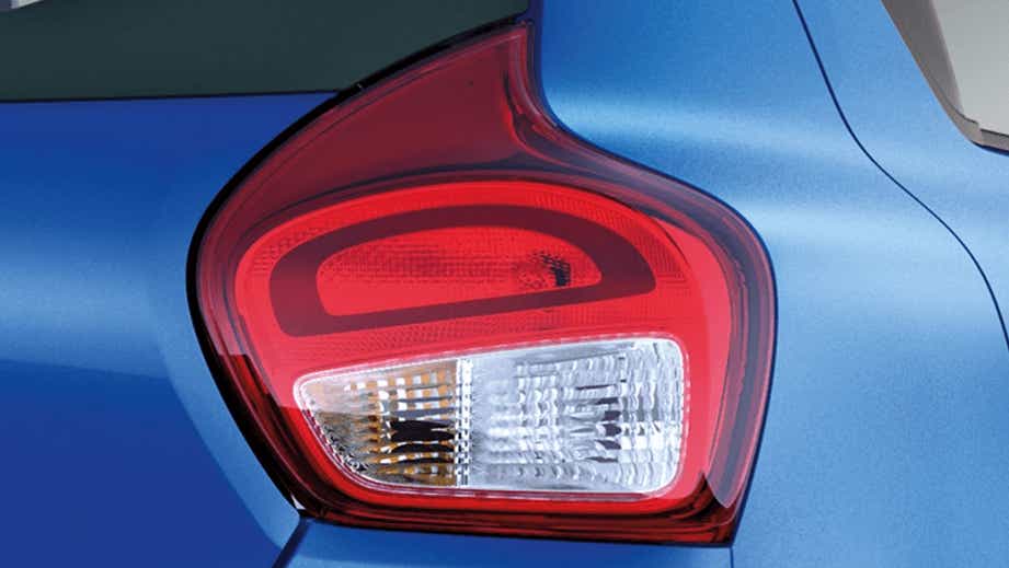 Close-up of tail light of a Speedy Blue Maruti Suzuki Celerio