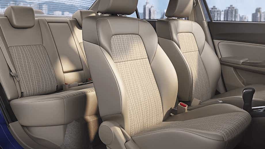 interior seats view of a Maruti Suzuki Dzire 2018-2023