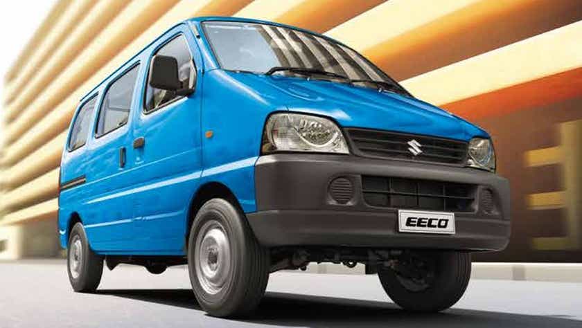 Front three-quarter view of a Maruti Suzuki Eeco