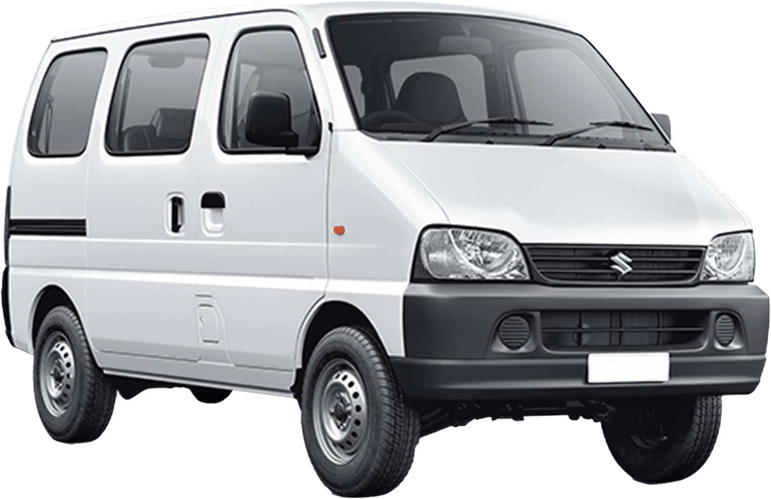 front three-quarter view of a Solid White Maruti Suzuki Eeco