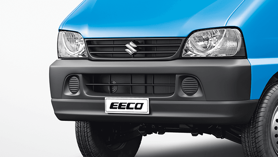 Front view of a Cerulean Blue Maruti Suzuki Eeco