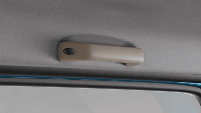 Grab handle on the interior roof of a Maruti Suzuki Eeco