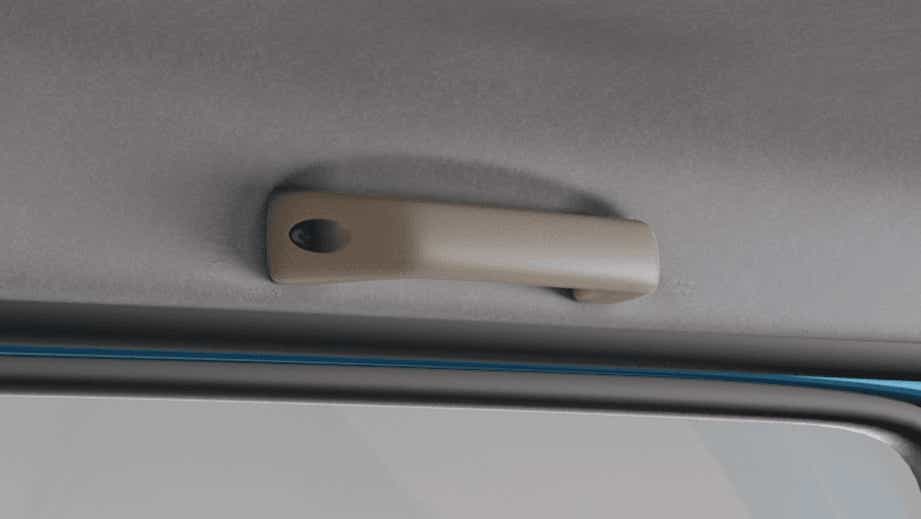 Grab handle on the interior roof of a Maruti Suzuki Eeco