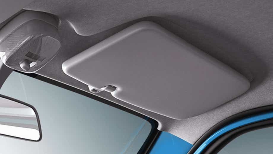 Sun visor and roof light interior view of a Maruti Suzuki Eeco