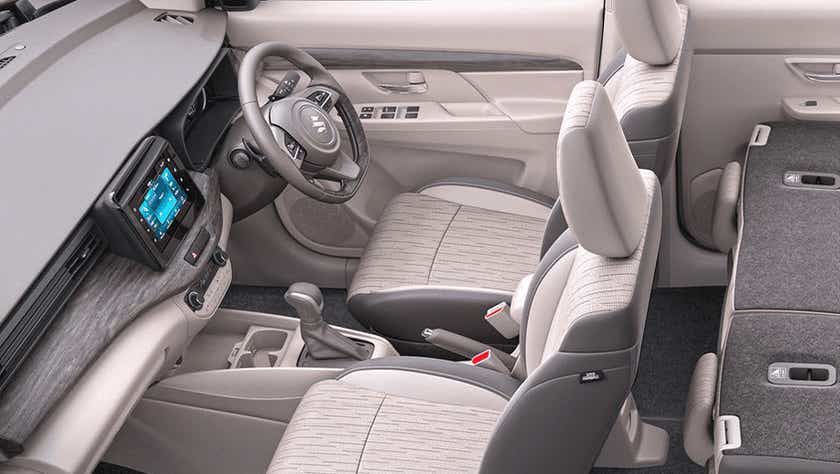 interior dashboard and front seats of a Maruti Suzuki Ertiga