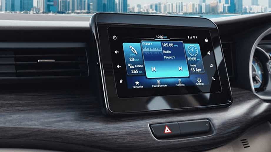 Infotainment display of a Maruti Suzuki Ertiga