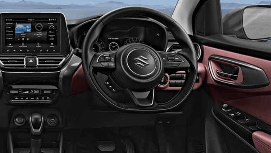 Interior dashboard view of a Maruti Suzuki FRONX