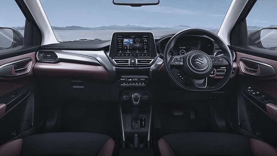 interior dashboard view of a Maruti Suzuki FRONX