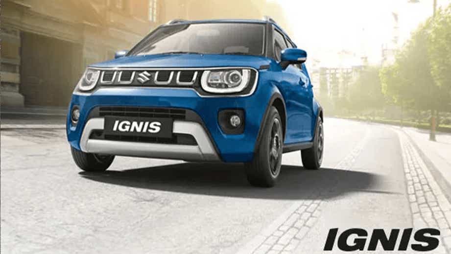 front view of a Nexa Blue Maruti Suzuki Ignis