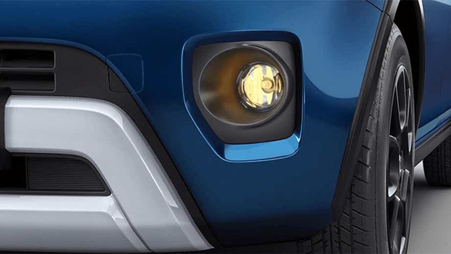 front fog lamp close-up of a Nexa Blue Maruti Suzuki Ignis