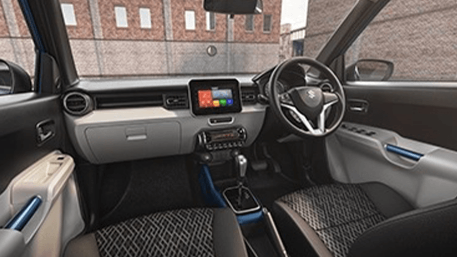 interior dashboard view of a Maruti Suzuki Ignis