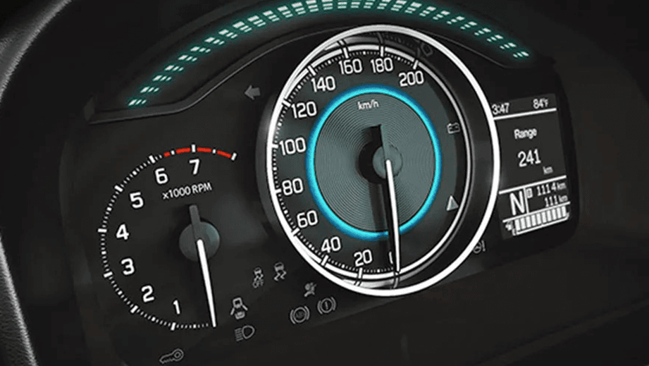 instrument cluster close-up of a Maruti Suzuki Ignis