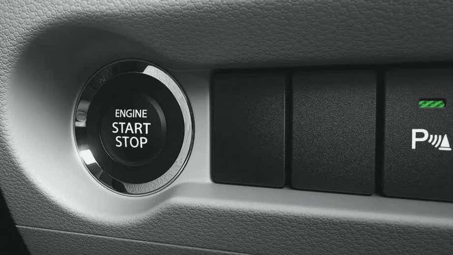 Engine start/stop button and dashboard controls of a Maruti Suzuki Ignis