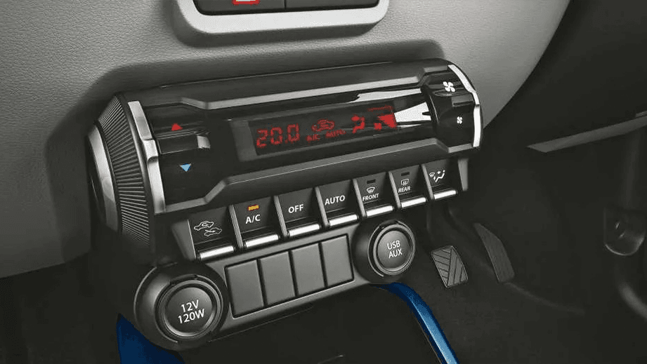 climate control panel of a Maruti Suzuki Ignis