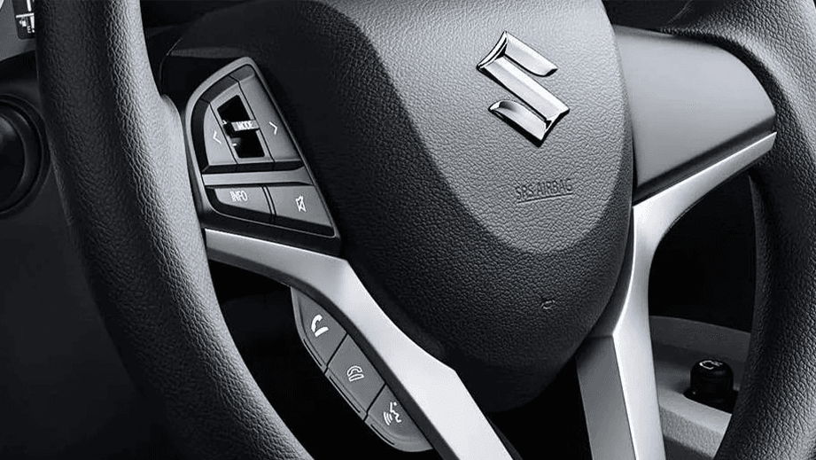 steering wheel controls of a Maruti Suzuki Ignis