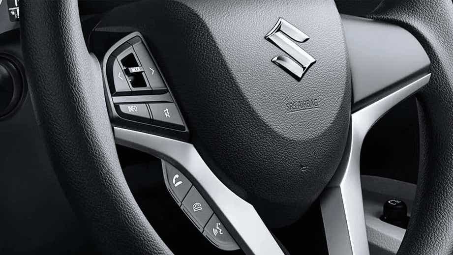 steering wheel controls of a Maruti Suzuki Ignis