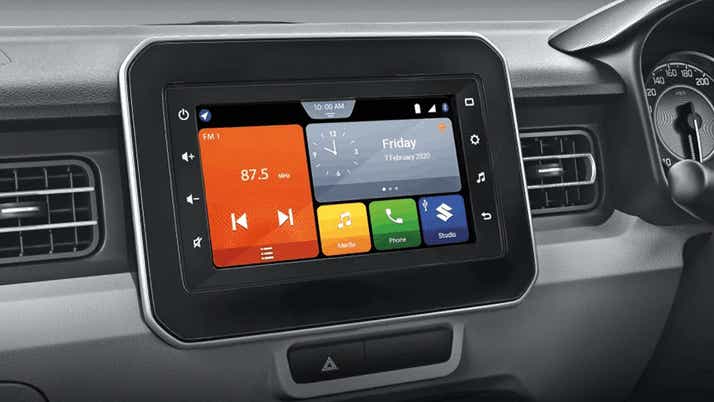 Infotainment system of a Maruti Suzuki Ignis