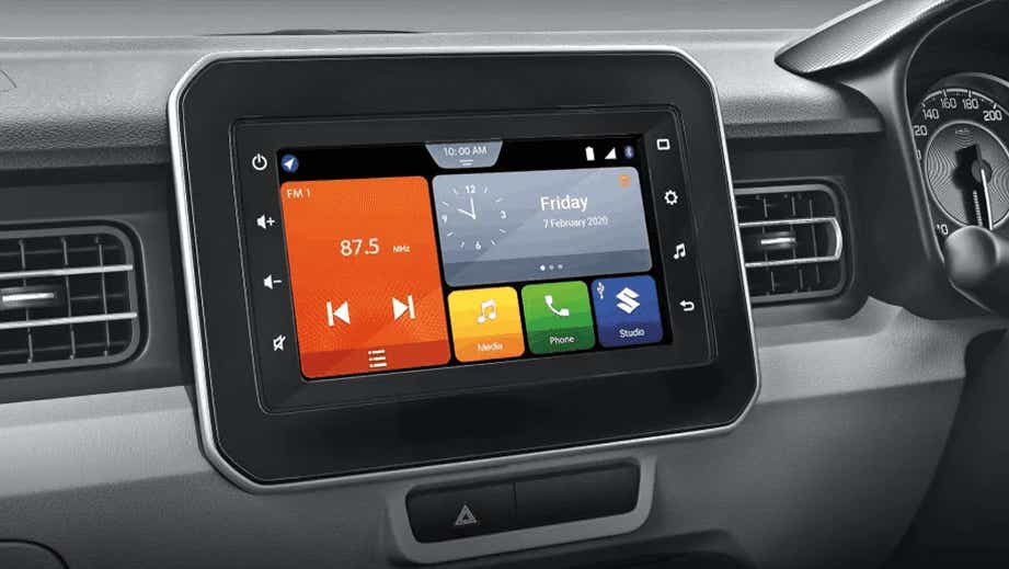 Infotainment system of a Maruti Suzuki Ignis
