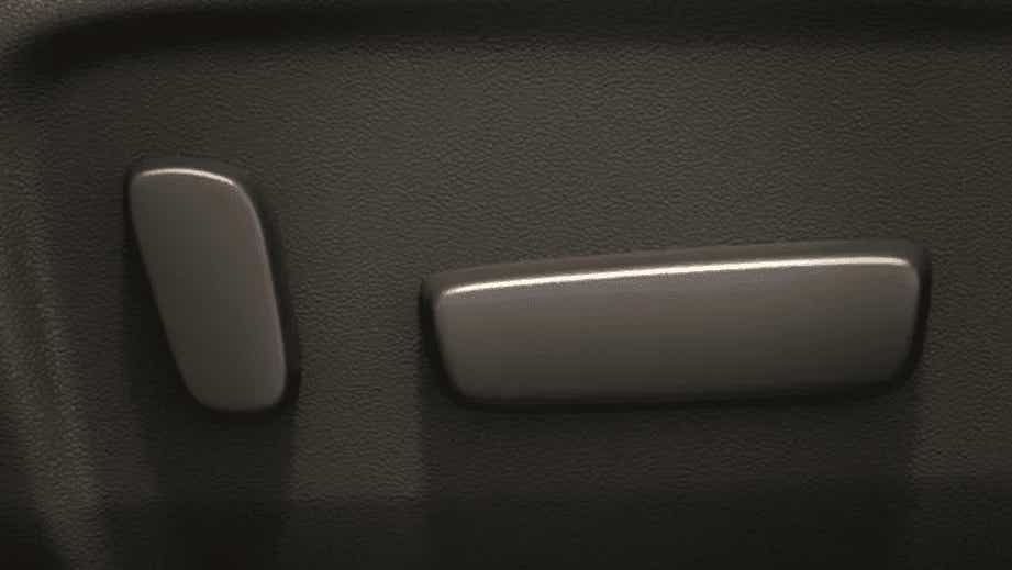 close-up of a seat adjustment control of a Maruti Suzuki Invicto