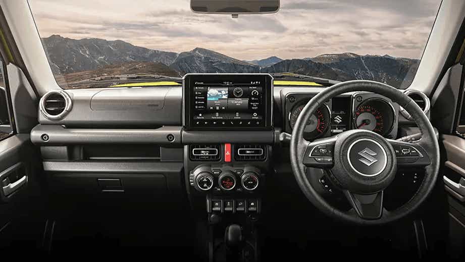 interior dashboard of a Maruti Suzuki Jimny