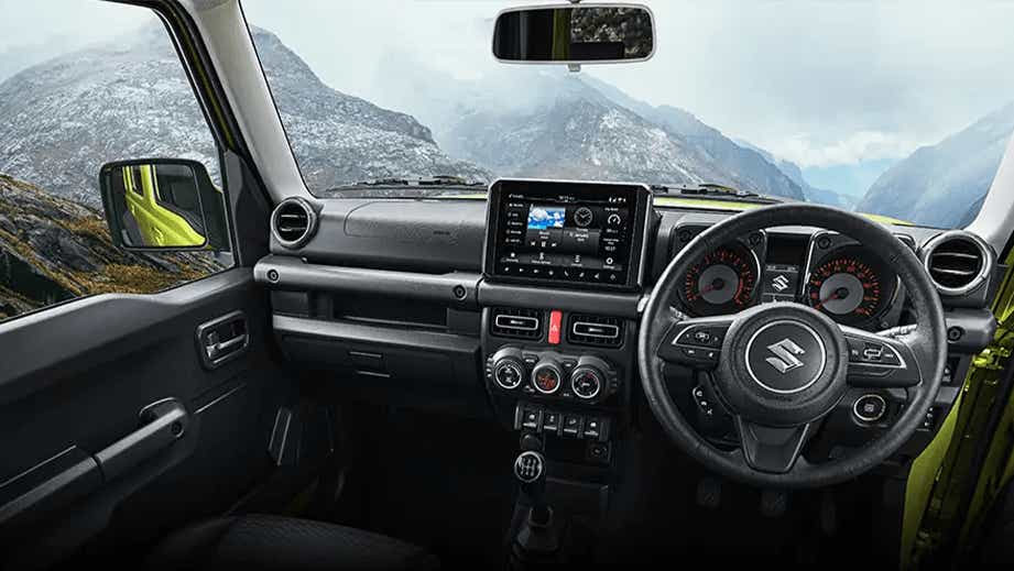 interior dashboard of a Maruti Suzuki Jimny