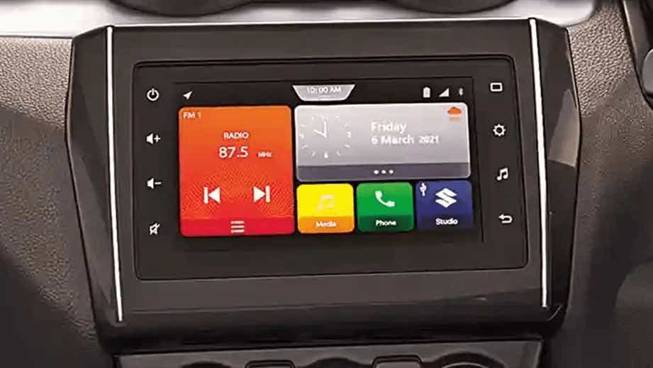 infotainment system of a Maruti Suzuki Swift 2021 - 2023