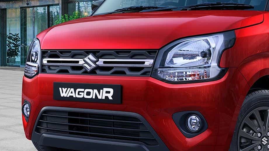 Front view of a Gallant Red Maruti Suzuki Wagon R