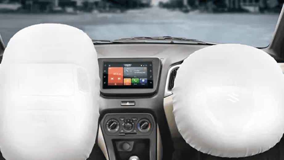 interior dashboard with airbags deployed of a Maruti Suzuki Wagon R
