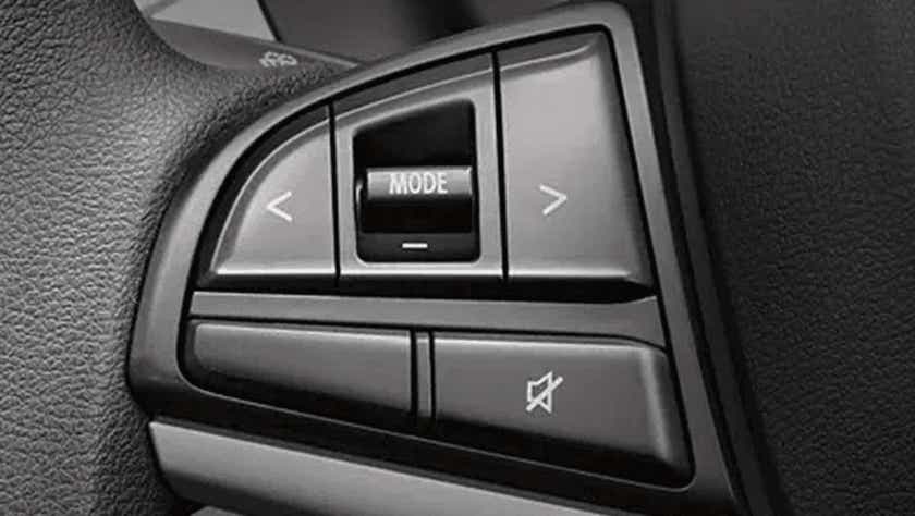 Steering wheel audio controls of a Maruti Suzuki Wagon R