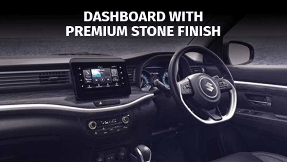 Interior dashboard view of a Maruti Suzuki XL6